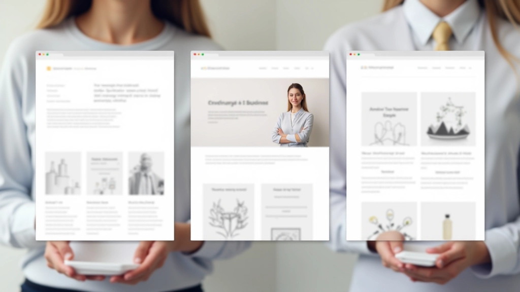Mehrere Website-Screenshots nebeneinander, alle mit großzügigen Leerräumen und minimalistischem Design