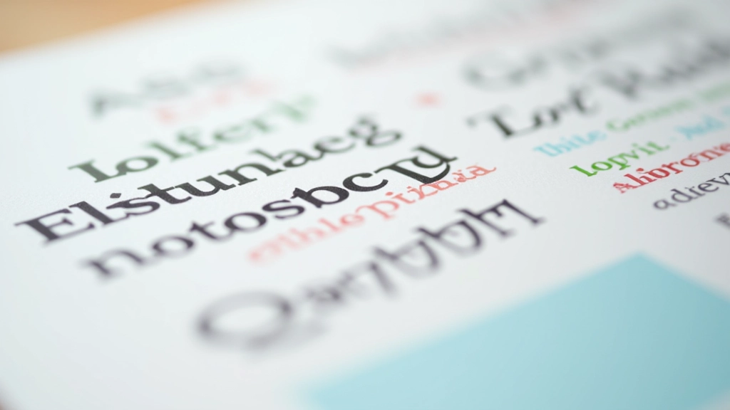 Typografie-Beispiel zeigt verschiedene Schriftgrößen und Gewichte für visuelle Hierarchie